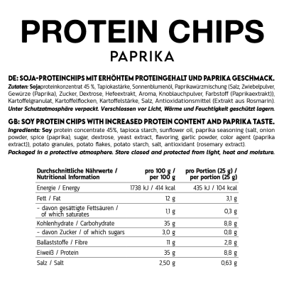 Inlead Protein Chips - [6er Karton] 6 x 50 g Paprika
