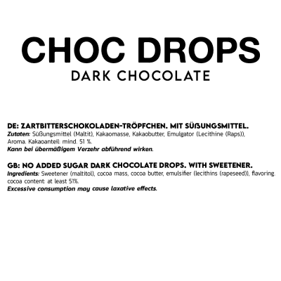 Inlead Choc Drops 150 g Dark Chocolate