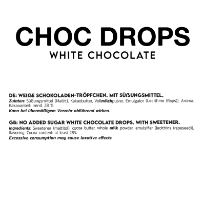 Inlead Choc Drops 150 g White Chocolate