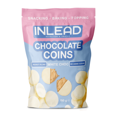 Inlead Chocolate Coins 150 g-White Choc
